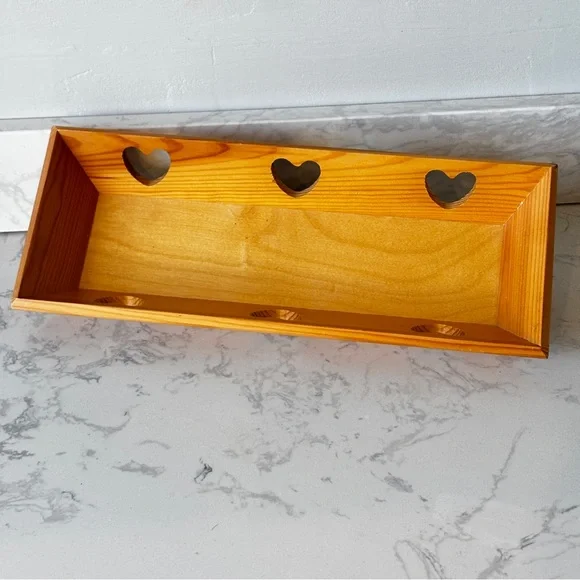Vintage Classic Swedish Wooden Heart Tray. Rectangle. Made in Sweden. - Picture 2 of 7